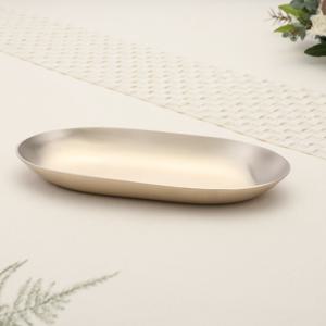 Origin 방짜유기 긴 타원 접시 브런치 플레이트 프리미엄 앞접시