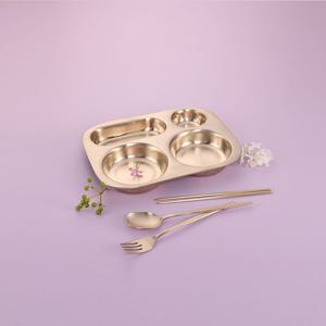 Origin 방짜유기 어린이 건강 4구 식판 캠핑 급식 다이어트