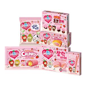 딸기시리즈(카스타드,찰떡파이,빼빼로,ABC초코쿠키,크런키,말랑카우) 6종 세트