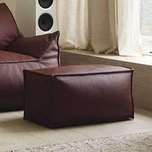 커스-톰 천연 가죽 풀 커버링 빈백 스툴 소파 발받침 5colors