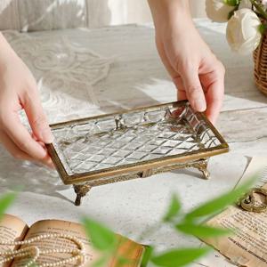 오르세 컬렉션 신주 유리 직사각 트레이 인테리어 소품 앤틱 주얼리 향수 디스플레이 받침