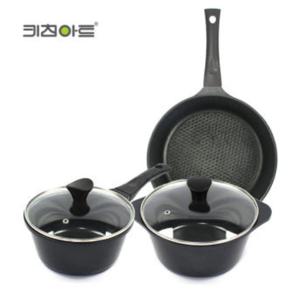 키친아트프리미엄 세라믹냄비 3동 세트 PFOA FREE 18편수 20양수 28프라이팬 세트