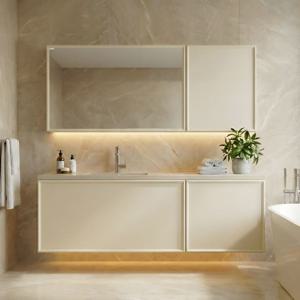 큐브 웨인스코팅 2도어 거울 플랩장 1200x500