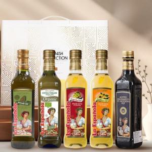 에스파뇰라 유기농 올리브오일 아보카도오일 포도씨유 해바라기유 발사믹식초 5종 선물세트