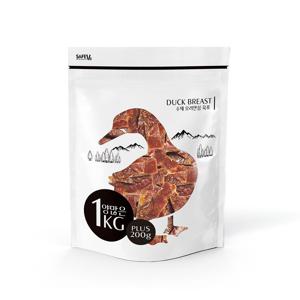 강아지 대용량 양많은 1.2KG 수제 오리안심 육포