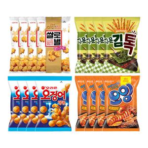 구운김톡x3 + 오징어땅콩x3 + 오잉x3 + 쌀로별x3