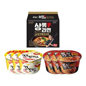 팔도 상남자라면 x1팩 + 틈새고기짬뽕컵 x3개 + 꼬꼬면컵 x3개