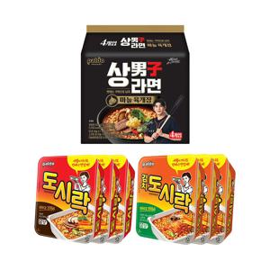 팔도 상남자라면 x1팩 + 도시락 x3개 + 김치도시락 x3개