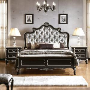 로젠블랙 벨벳 엔틱 호텔식 침대프레임 Q (매트선택)
