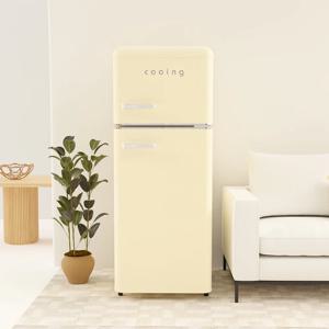 [리퍼] 레트로 소형냉장고 REF-D121 크림 미니 원룸 사무실 신혼 슬림