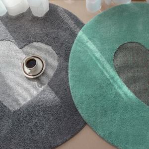 하트 터프팅 소형 원형러그 사계절 워셔블 아이방러그 키즈 러그 카페트  2컬러