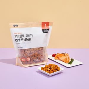 펫본 대용량 큐브육포 연어 1kg