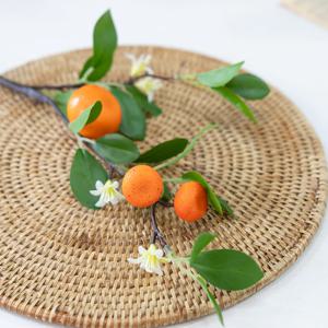 귤 모형 가지 탐스러운 꾸미기 모조 인조 가짜 과일 장식 조화 열매