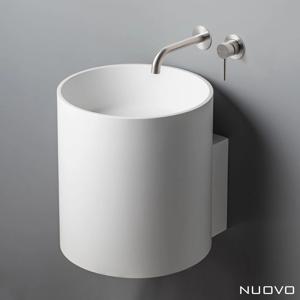 플로마 액상아크릴 세면대 원형 벽걸이 무타공 세면기 NU9013