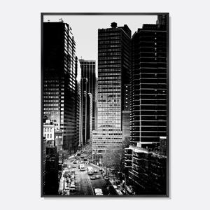 블랙앤화이트 미드센추리 모던 흑백 감성사진 포스터 인테리어 액자 흐린 맨해튼