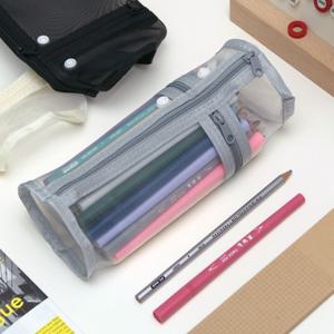 원형 메쉬 필통 대용량 펜슬케이스