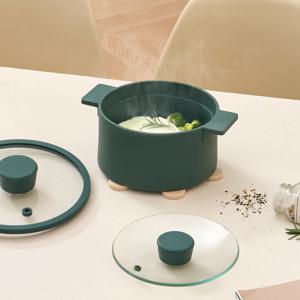 저당밥까지 가능한 올인원 멀티 실리콘 냄비 16cm 그린