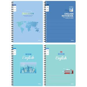 11726 2500 초등영어스프링노트 남아용 좁은칸 디자인 4종혼합 4개입