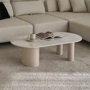 누보 크림베이지 세라믹 소파테이블 거실 좌식 테이블