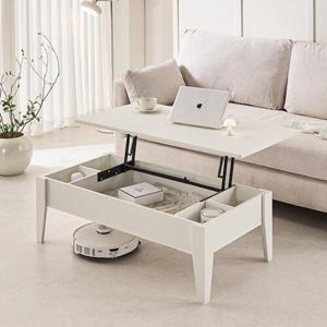 화이트 우드 벙커형 수납장 리프트업 거실 소파 테이블 디자인 식탁 견고한