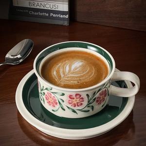 플로럴 커피잔세트 카페 예쁜 라떼잔 도자기찻잔 엔틱 신혼부부 집들이 선물