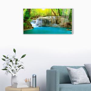 PMw06햇빛 가득 숲속폭포-캔버스판넬 메탈프레임액자/ 복 돈 재물이 폭포같이 쏟아짐