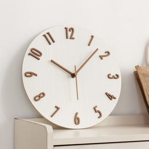 우드베이직 무소음 무타공 벽시계