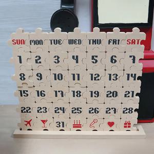 DIY 조립식 우드 만년 달력 나무 탁상 퍼즐 캘린더
