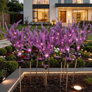 태양광 정원등 꽃등 태양열 조명 LED 잔디등 전원주택 조경 야외 경관 조명 라벤더