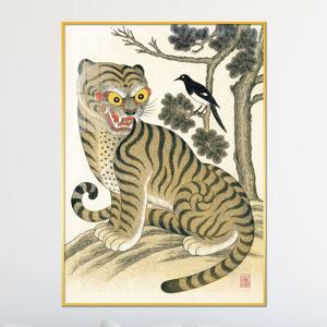 집들이 개업 선물 추천 호작도 복을 부르는 민화 까치 호랑이 액자 인테리어 그림