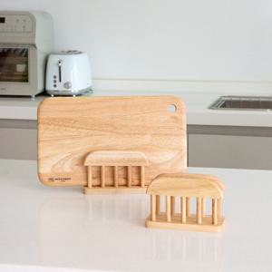 고무나무 원목 도마꽂이 도마정리대 2P