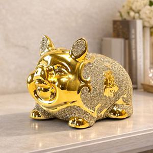 재물운 황금 돼지 저금통 풍수 행운 소품