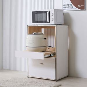 메인 원목 전자레인지 수납장 밥솥 선반 550 미드센추리모던 스타일