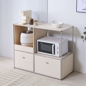 메인 원목 전자레인지 수납장 밥솥 선반 1000 미드센추리모던 스타일