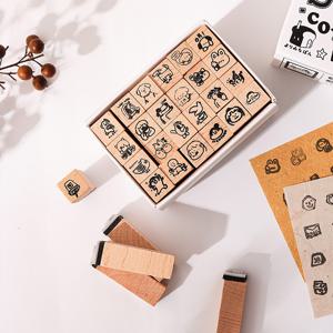 캐릭터도장 미니 우드 스탬프 동물 표정 소품 다이어리 다꾸 스탬프