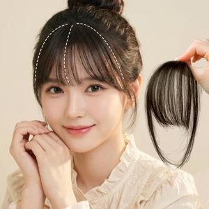 자연스러운 시스루뱅 앞머리 가발 사이드뱅 똑딱이 헤어피스 붙임머리