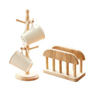 내추럴 우드 2종 세트 (도마꽂이 + 머그컵걸이)