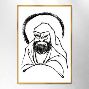 달마도 No.4 돈들어오는 그림 액자 다복 풍수지리 인테리어 포스터 / DMD003-OG