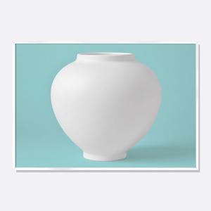 무광 달항아리 그림 액자 풍수 인테리어 포스터 / 08 청록색 가로형 / MMJ101-AG