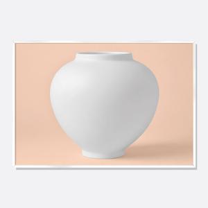 무광 달항아리 그림 액자 풍수 인테리어 포스터 / 15 살구색 가로형 / MMJ101-AP