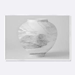 무광 달항아리 그림액자 인테리어 포스터 / 25 마블 흑색 가로형 / MMJ101-MBBK