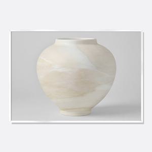 달항아리 그림 액자 인테리어 포스터 / 27 마블 연갈색 가로형 / MMJ101-MBBG