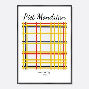 몬드리안 뉴욕시티 I 미드센츄리 인테리어 포스터 추상화 그림 액자 / PMD008-OG