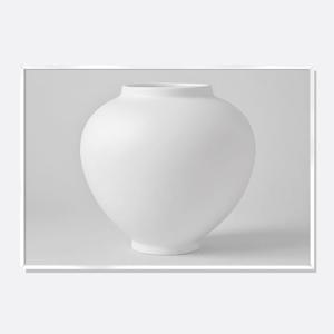 무광 달항아리 그림 액자 풍수 인테리어 포스터 / 05 은색 가로형 / MMJ101-OG