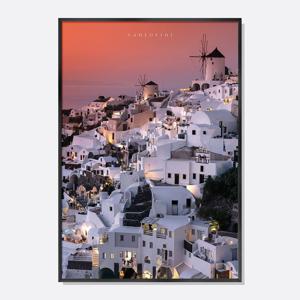 미드센츄리 모던 인테리어 포스터 액자 감성 유럽도시 바다 그림 산토리니 로맨틱