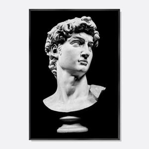 모던 클래식 인테리어 조각상 홈데코 흑백 포스터 액자 미켈란젤로 다비드상 머리 OG
