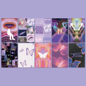 몽환 나비 키치 엽서 포스터 세트 인테리어 감성 엽서 촬영소품 10p (스티커포함)