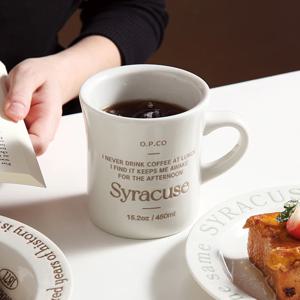 일본 레터링 카페 감성 머그컵 오목머그 450ml