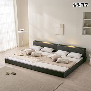 해온 LED 저상형 가죽 패밀리 침대 (매트제외)