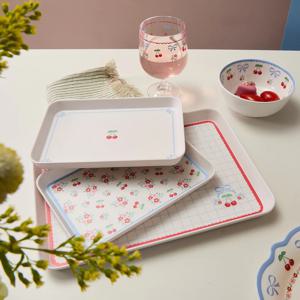 로맨틱 체리 멜라민 쟁반3P 세트